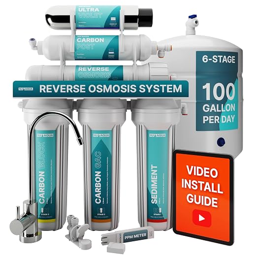 NU Aqua 6-Stage UV Under Sink Reverse Osmosis Water Filter System by NUAqua
