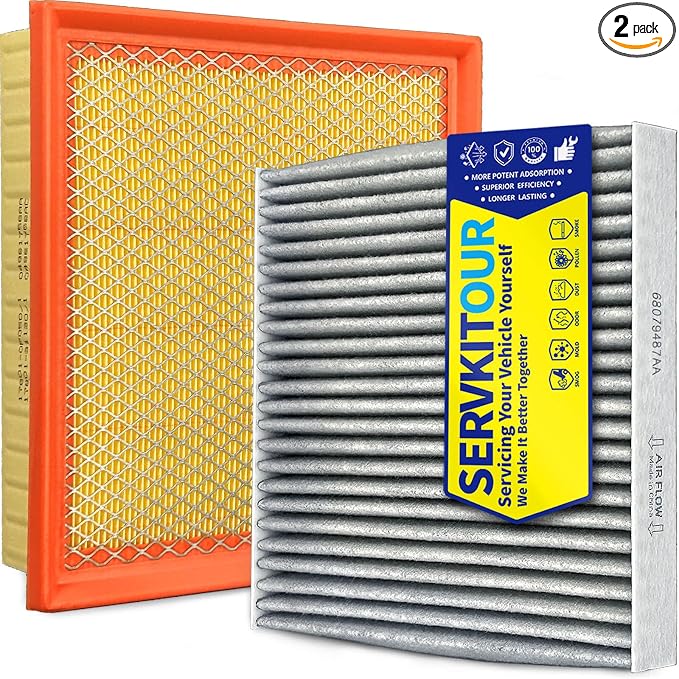 Cabin Engine Air Filter Set for Grand Cherokee 3.6L/5.7L/6.4L, for Durango by SERVKITOUR
