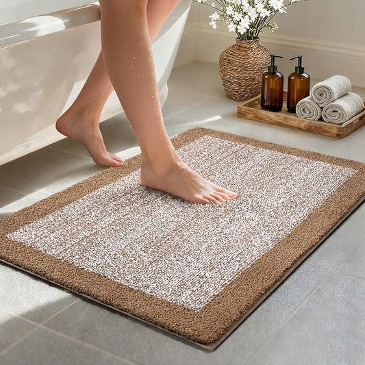 36x24 Large Bathroom Rugs Washable Non Slip, Coffee Bath Mat for Bathroom Floor Tub, Soft Absorbent Quick Dry Mats for Shower, Bathtub,Home Decor