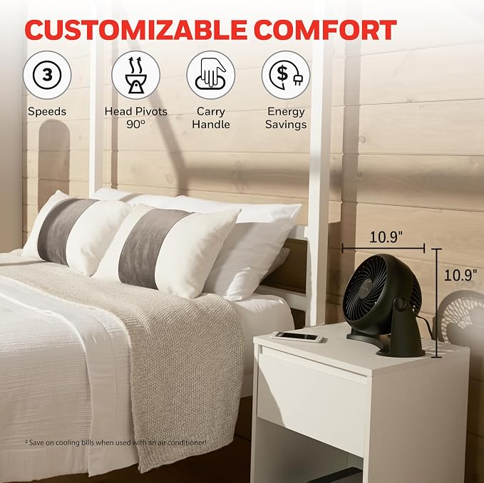 Honeywell TurboForce Air Circulator, Small Tabletop Fan, Quiet Personal Fan - Image 4