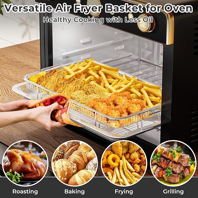 Air Fryer Basket for Oven, Extra Large 18.8" x 12.8" Oven Air Fryer Basket and - Image 6