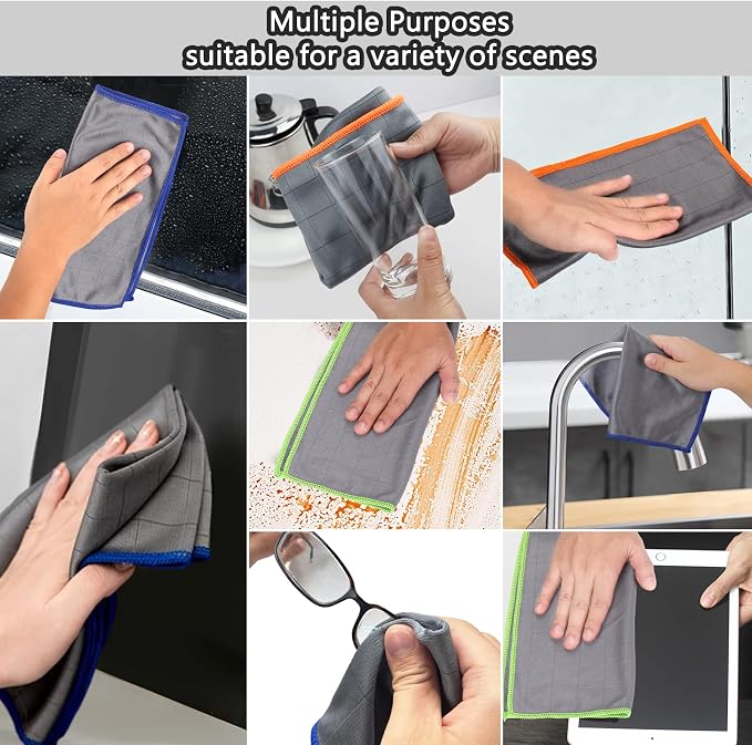 XANGNIER Microfiber Glass Cleaning Cloths, 3 Pack Streak Free Miracle Cleaning - Image 7