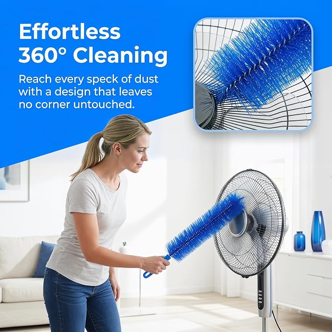 Bendable Microfiber Head, 2026 Fan Cleaner Brush Reusable Dust Remover Washable - Image 3