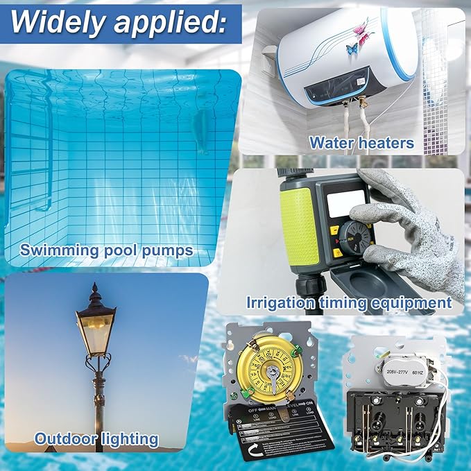 T101 Mechanical Timer Switch, T101 Pool Timer, 120V 2HP SPST 40A Time Switch - Image 7
