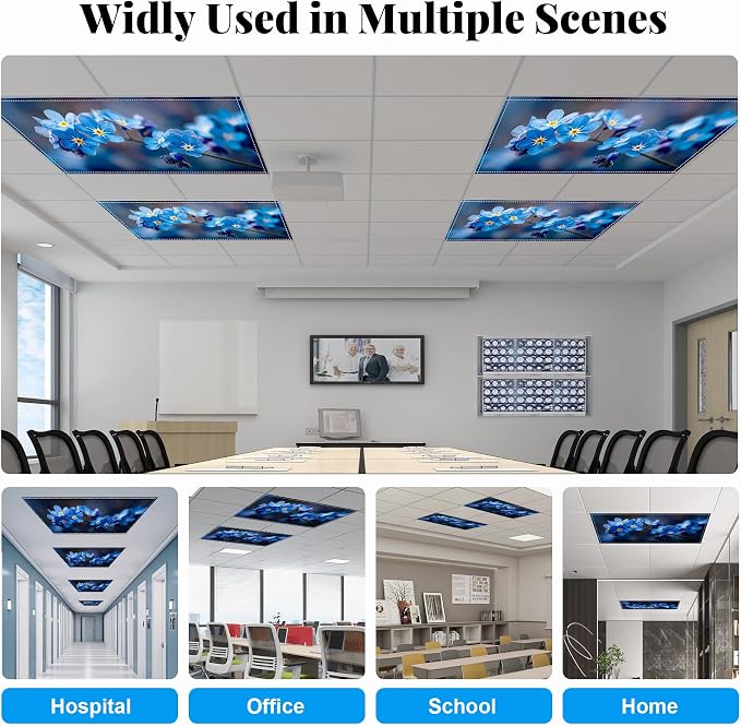 Fluorescent Light Covers-2 Pack 4 x 2 Feet Magnetic Ceiling Light Cover Room - Image 3