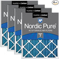 Nordic Pure 18x25x1 Pleated MERV 7 Plus Carbon Air Filters 4 Pack | Actual by NordicPure