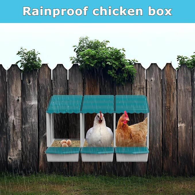 AUTENS Chicken Nesting Boxes, 10 Hole Laying Boxes, 2 Nest Mat, Plastic Roll - Image 6