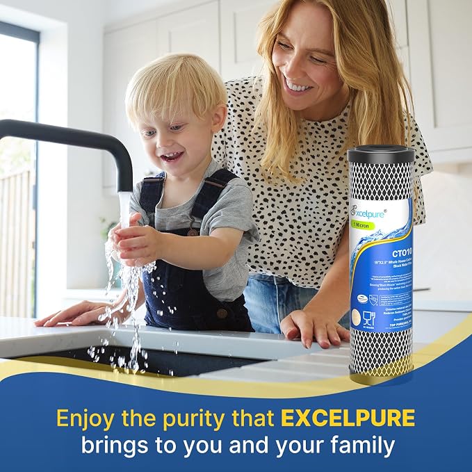 EXCELPURE 1 Micron 10" x 2.5" Whole House CTO Carbon Water Filter Cartridge - Image 9