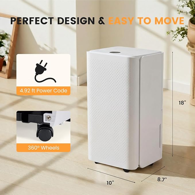 30Pints Dehumidifier with Drain Hose, 000 Sq.Ft Dehumidifier - Image 8
