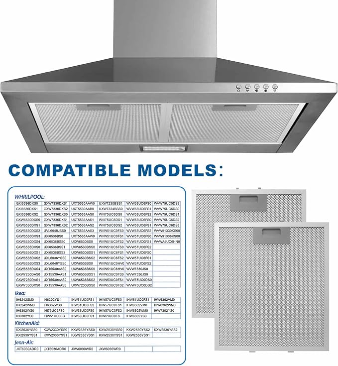 Range Hood Filter Replacement 12" x 10.5"W10169961A - Image 5