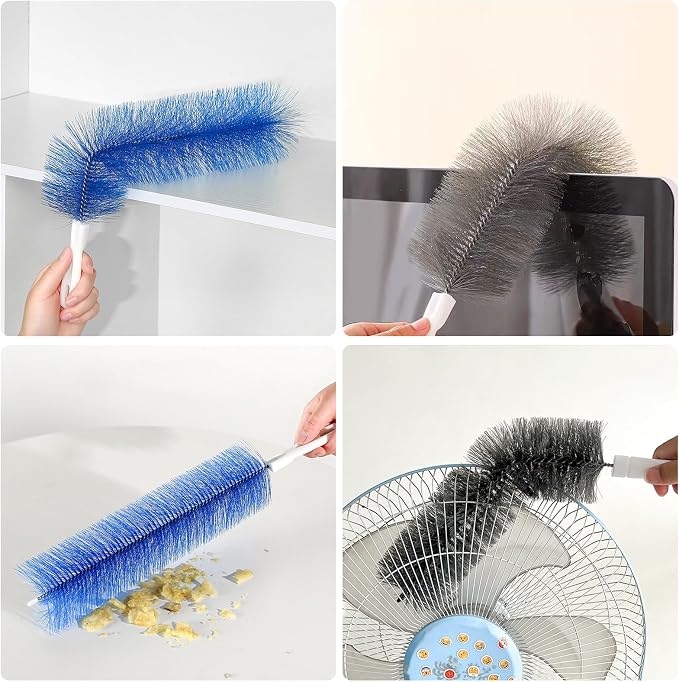 4 Pcs Cobweb Duster, Bendable Fan Duster, Plastic Fan Cleaner Brush, Microfiber - Image 5