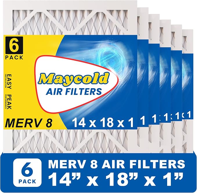 Maycold MERV 8 14x18x1 Furnace Air Filters, Pleated HVAC AC Filters – Actual by Maycold