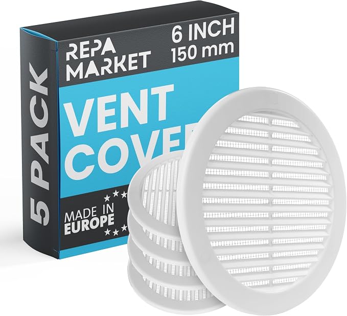 Repa Market 6 Inch White Round Air Vent Cover by RepaMarket