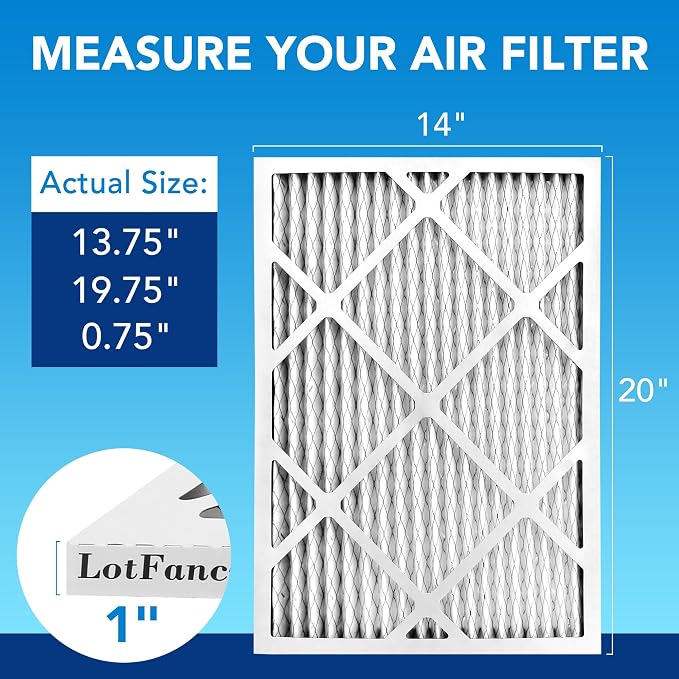 LotFancy 14x20x1 Air Filter MERV 13 4-Pack, Electrostatic Pleated HVAC Furnace - Image 2