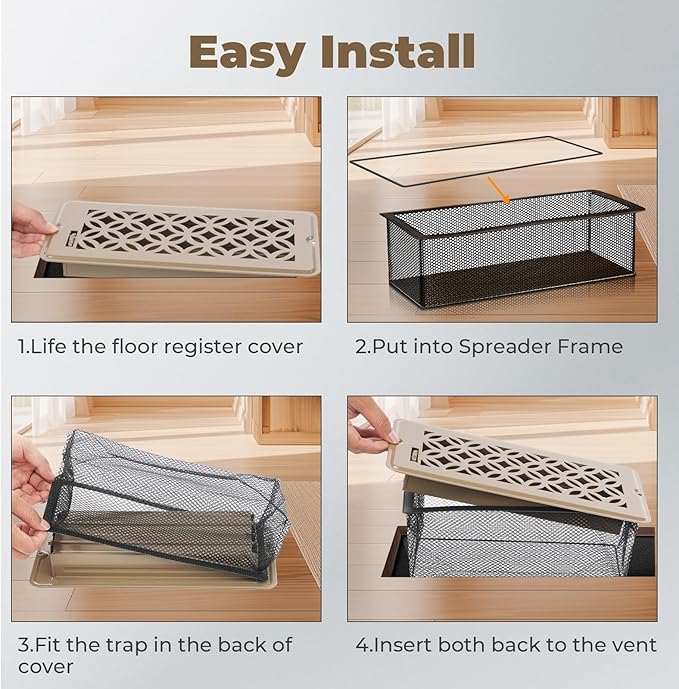 5Pack Floor Vent Screen Net 2''x12'', Floor Air Vent Cover Screen - Image 3