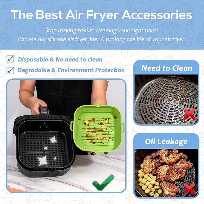 Silicone Air Fryer Liners Square - Image 2