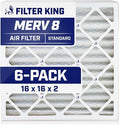Filter King 16x16x2 Air Filter | 6-PACK | MERV 8 HVAC Pleated A/C Furnace by FilterKing