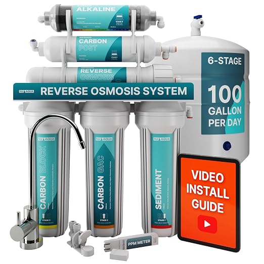 NU Aqua 6-Stage Alkaline Under Sink Reverse Osmosis Water Filter System by NUAqua