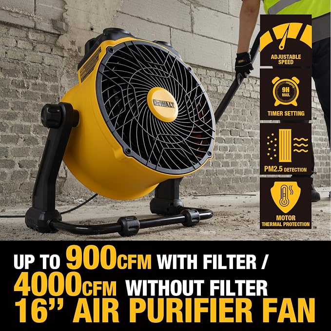 DEWALT 16 inch Industrial Shop Fan, Air Purifier Fan - Image 4