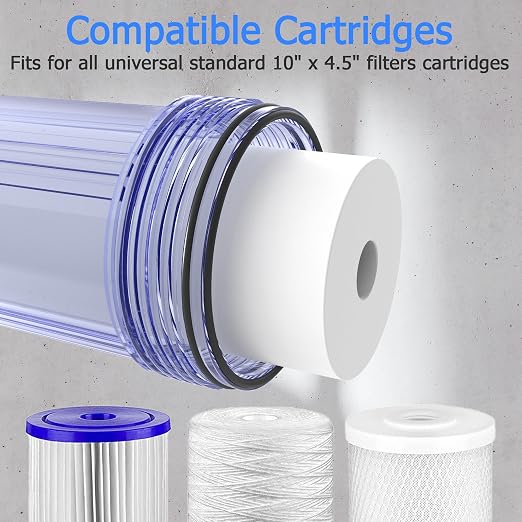 WHT10 Whole House Water Filter Housing, Fit 10"x4.5" Sediment etc Filters - Image 6