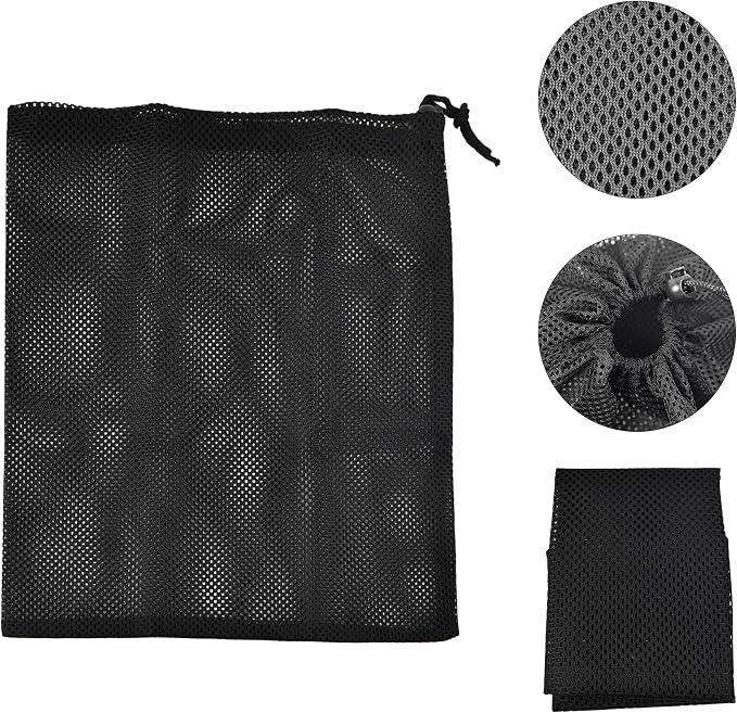 CONQUERALL 2PCS Pond Filter Mesh Bag Pump 12.2x16.1inch Barrier Bag Black - Image 3