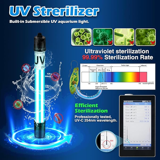 Aquarium U-V Filter 158GPH for 10-45 Gallon Small Betta Fish Turtle Tank - Image 4