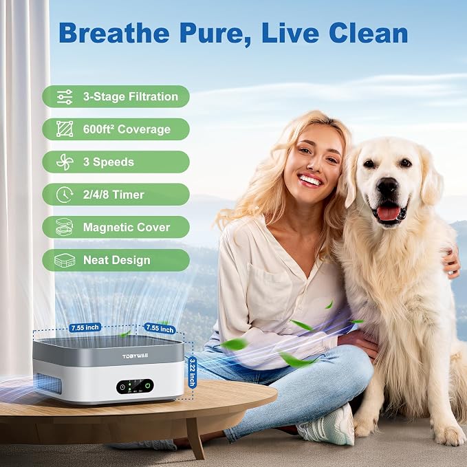 Air Purifier for Home – True HEPA Filter for Pets, Smoke & Allergies | 600 Sq - Image 6