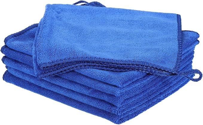 HARFINGTON 6 Pack Microfiber Cleaning Cloth, Sapphire Blue by HARFINGTON