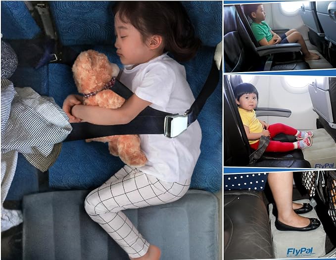Flypal Inflatable Foot Rest Pillow, Kids Airplane Bed | Adjustable Height Leg - Image 3