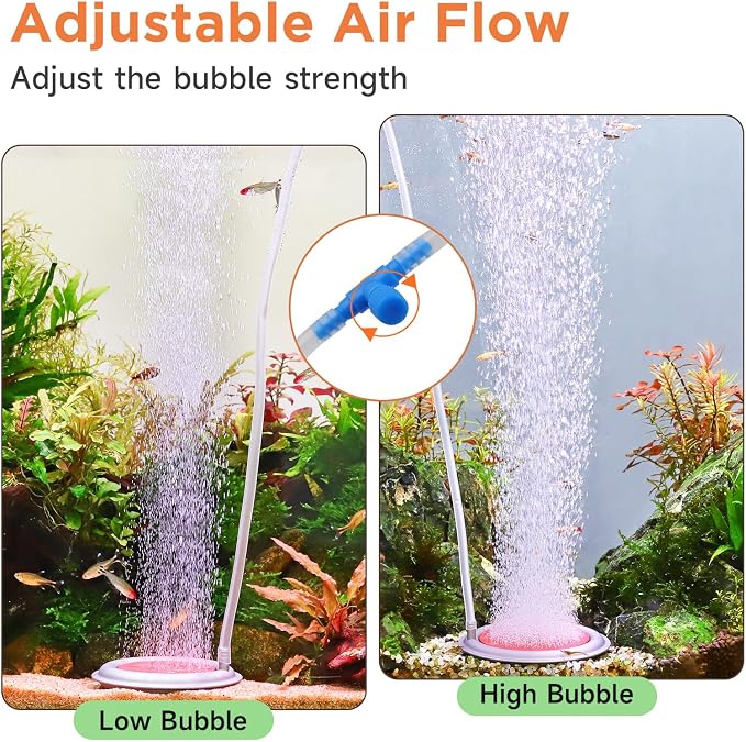 hygger Aquarium Air Stone, 3.4 Inch Nano Air Stone Makes Super Tiny Bubbles - Image 3