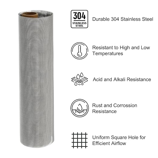PATIKIL 40" L x 10" W Woven Wire Mesh, 50 Mesh 304 Stainless Steel Air Vent - Image 3