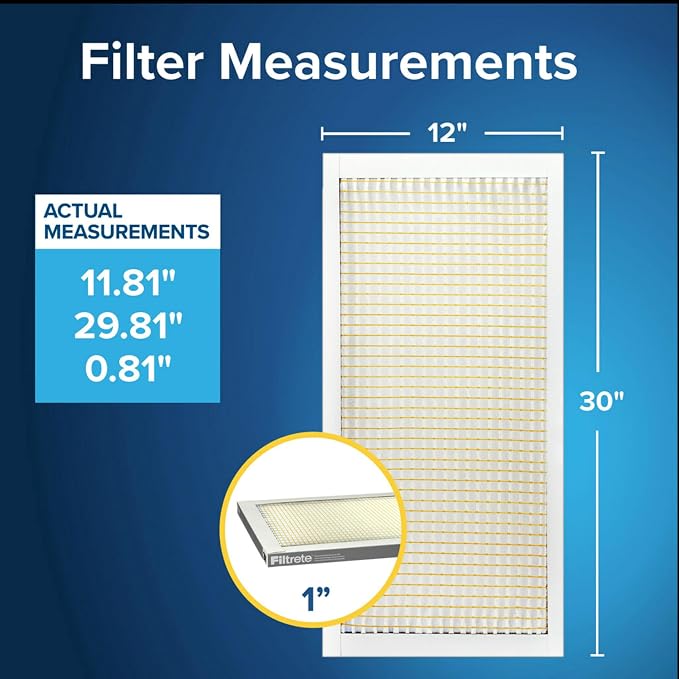 Filtrete 12x30x1 Air Filter MERV 5, MPR 300 Basic Dust Defense, Removes Lint & - Image 2