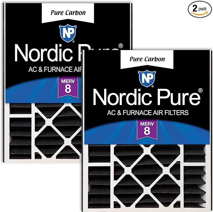Nordic Pure 20x25x5 Air Bear Replacement Pure Carbon Odor Reduction Merv 8 Air by NordicPure