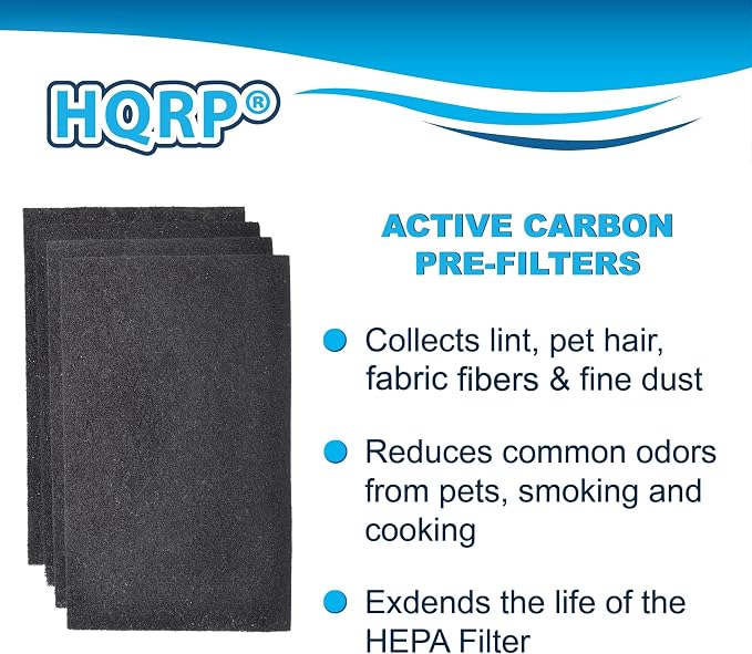 HQRP Filter Kit: 2 pcs Filter E & 4-Pack Carbon Filters compatible - Image 8
