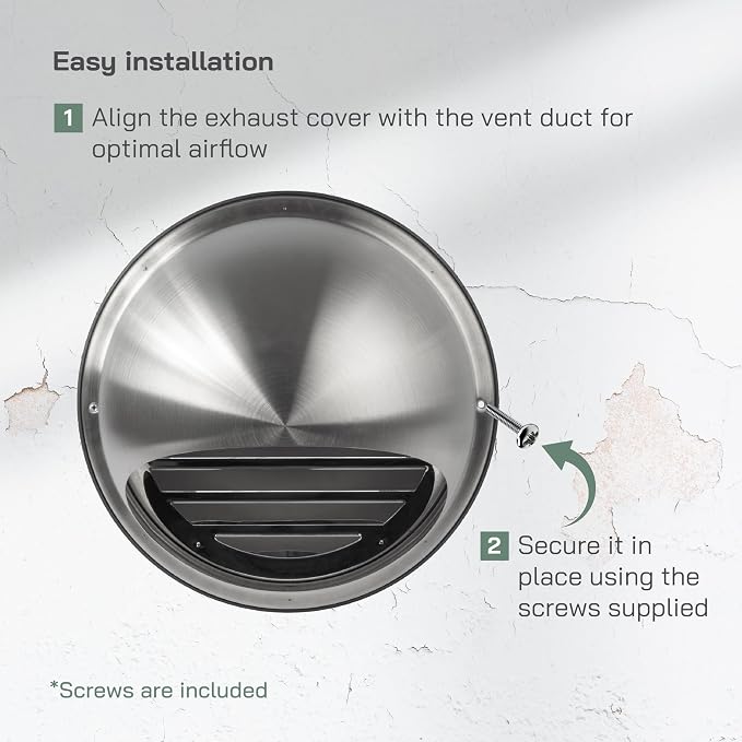 Vent Systems 8 Inch Stainless Steel Round Dryer Vent Cover - Image 5