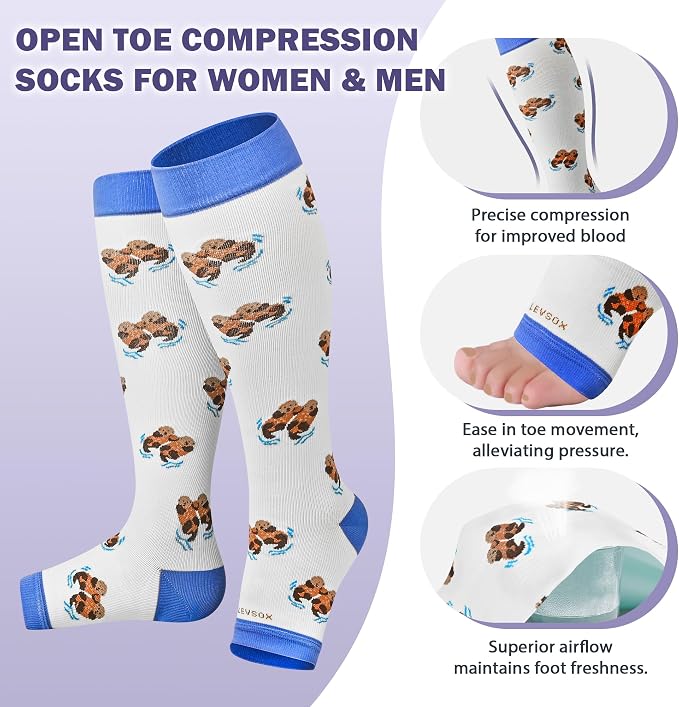 LEVSOX Open Toe Compression Socks - Image 2