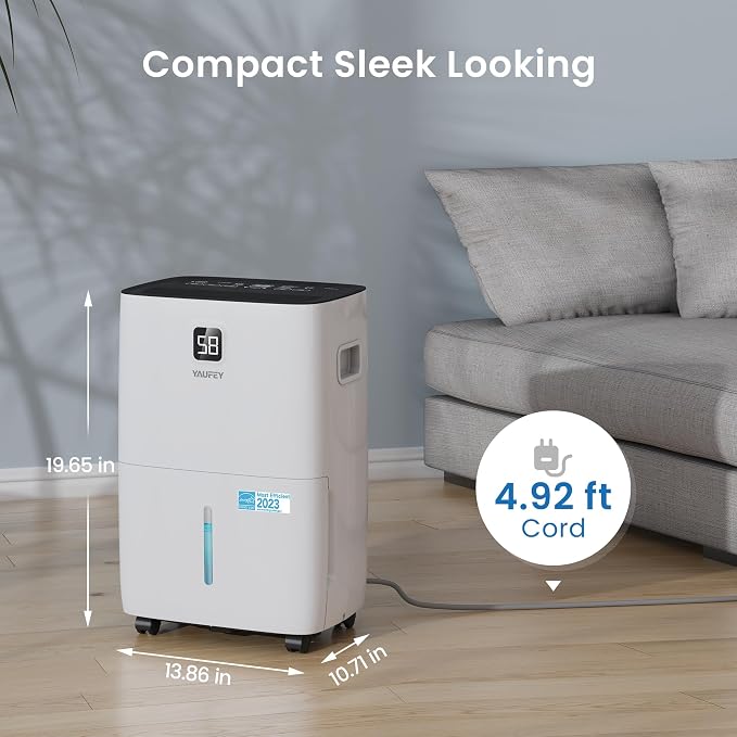 Yaufey 5000 Sq.Ft. Energy Star Certified Dehumidifier, Max 80 Pints Dehumidifier - Image 8