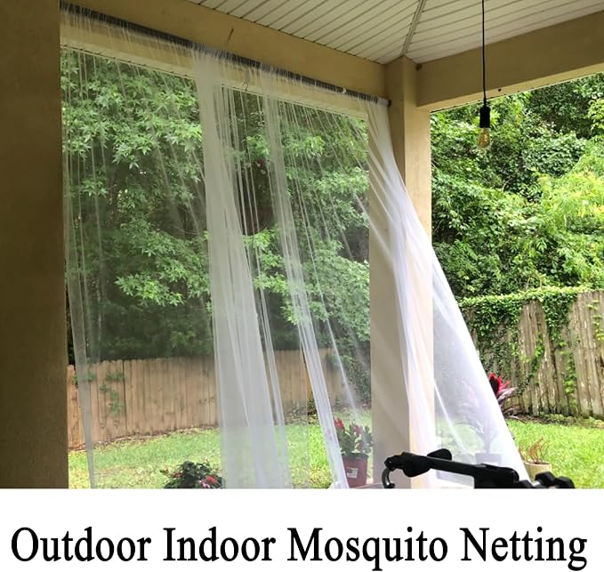 Patio Screen Mesh Outdoor Curtains Waterproof Sheer Lightweight Bug Netting - Image 2