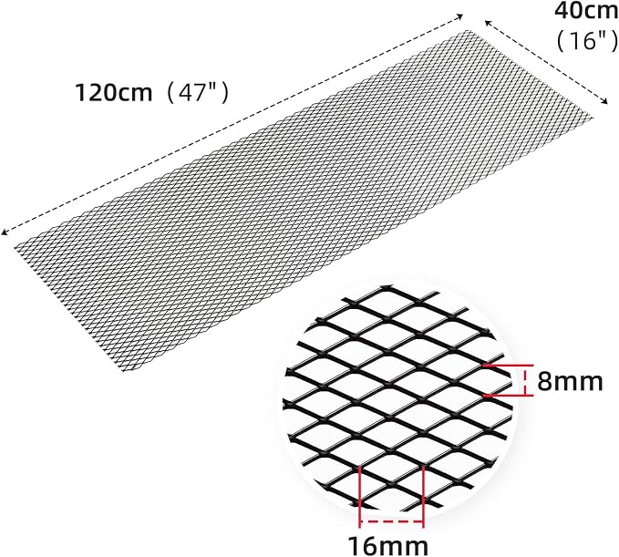 AggAuto 47x16 inches Car Pickup Truck Grill Mesh Spoiler Bumper Vent Aluminum - Image 3