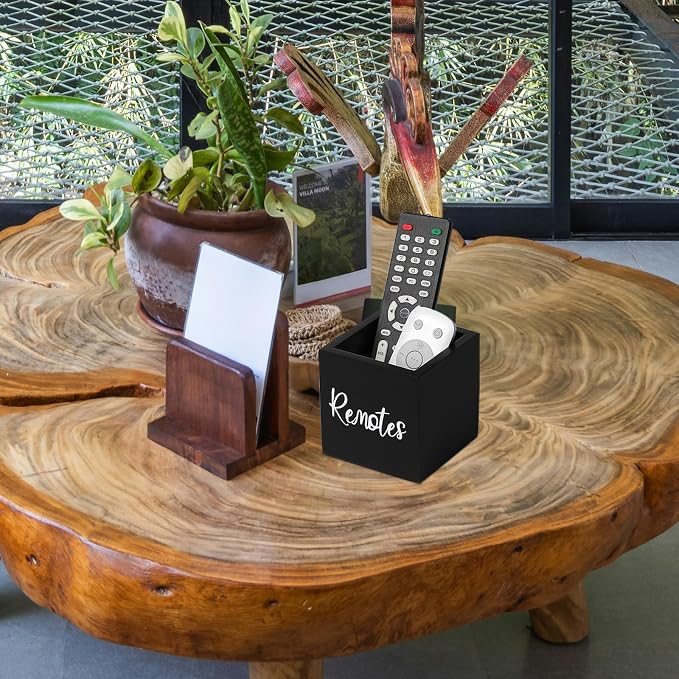 LBEMEY Wood Remote Control Holder, TV Remote Control Organizer - Image 7