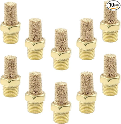 10 Pack 1/8" Male Thread Pneumatic Brass Exhaust Muffler Filter Air Pneumatic by Coufce