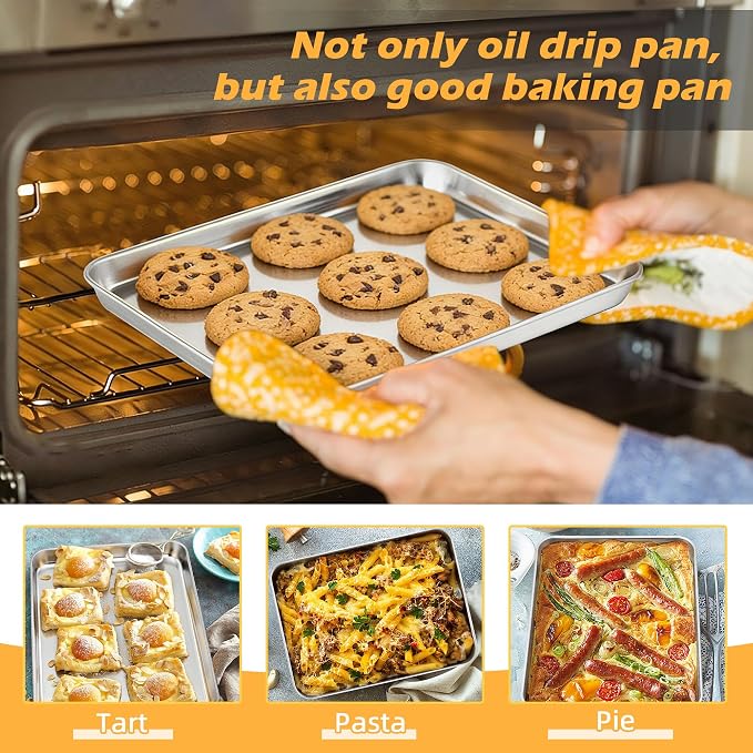 TeamFar Air Fryer Basket for Oven, 2 Set Stainless Steel Air Fryer Basket and - Image 6