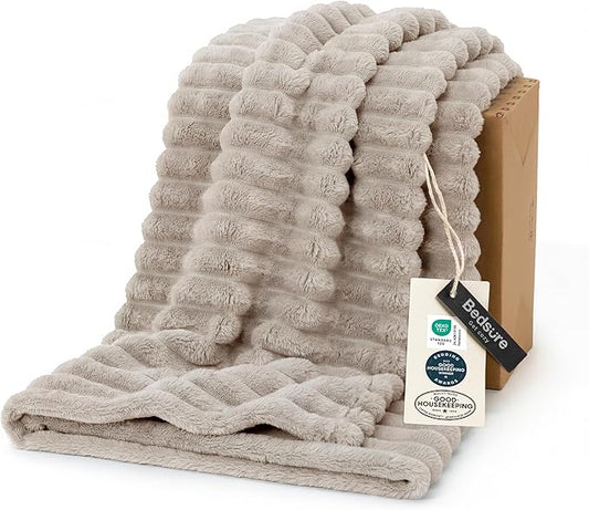 Bedsure GentleSoft Light Brown Fleece Blanket for Couch - Cozy Soft Blankets for Women, Cute Small Throws for Girls, 50x70 Inches