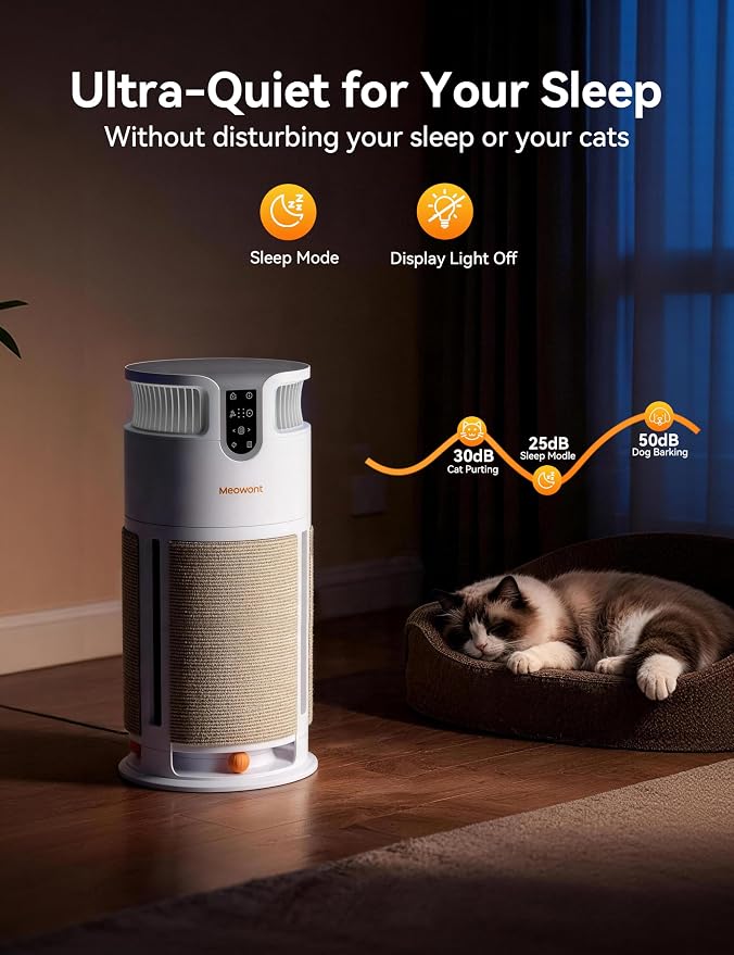 Meowant Pet Air Purifier for Home Large Room Up to 3900 Ft², U-Shape 360° Air - Image 8