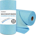 Puomue 55 Pack Microfiber Cleaning Cloth Roll, Tear Away Reusable Paper Towels by Puomue