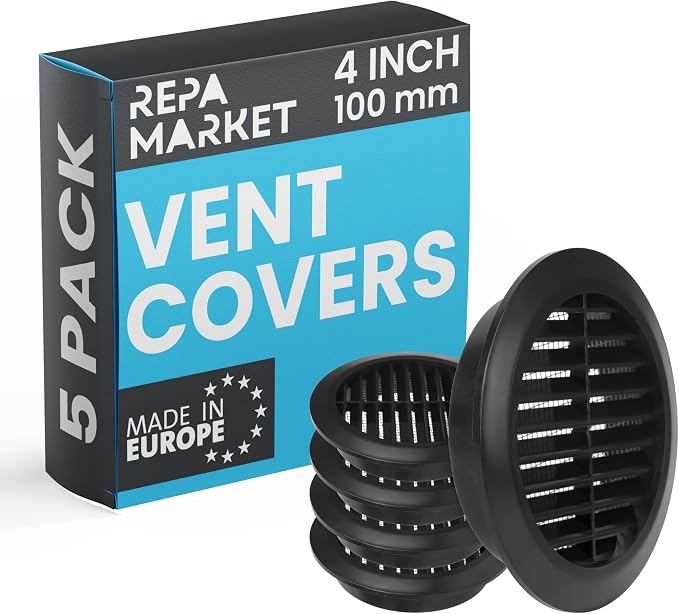 Repa Market 4 Inch Black Round Air Vent Cover by RepaMarket