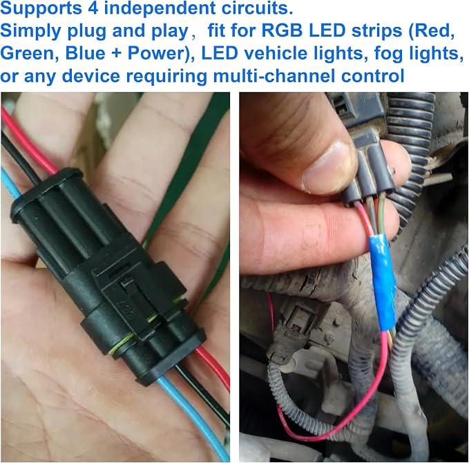 10Pcs 4 Pin Connector, 16AWG Car Waterproof Electrical Connector, Quick - Image 7