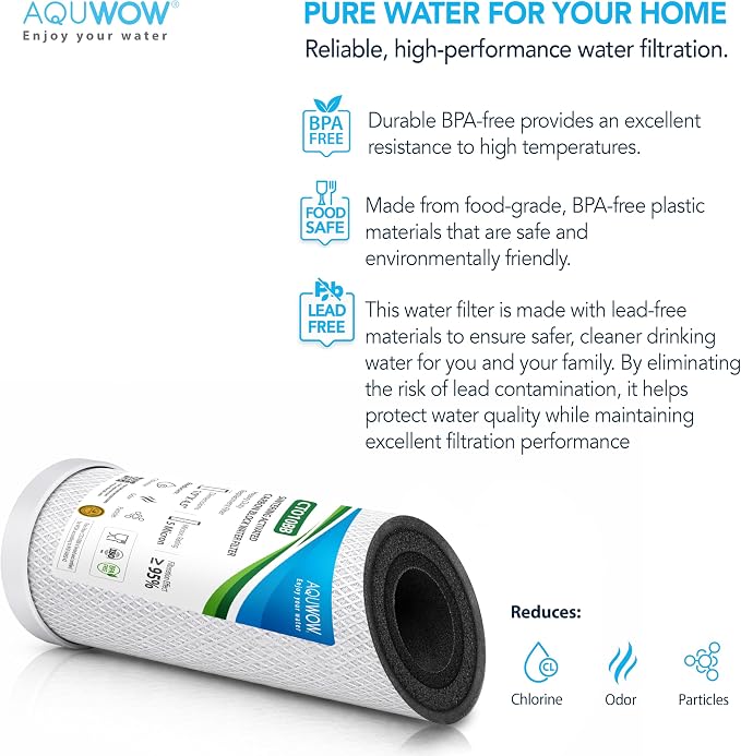CTO10BB 5 Micron 4.5" x 10" Carbon Block Water Filter Set – Replacement - Image 4