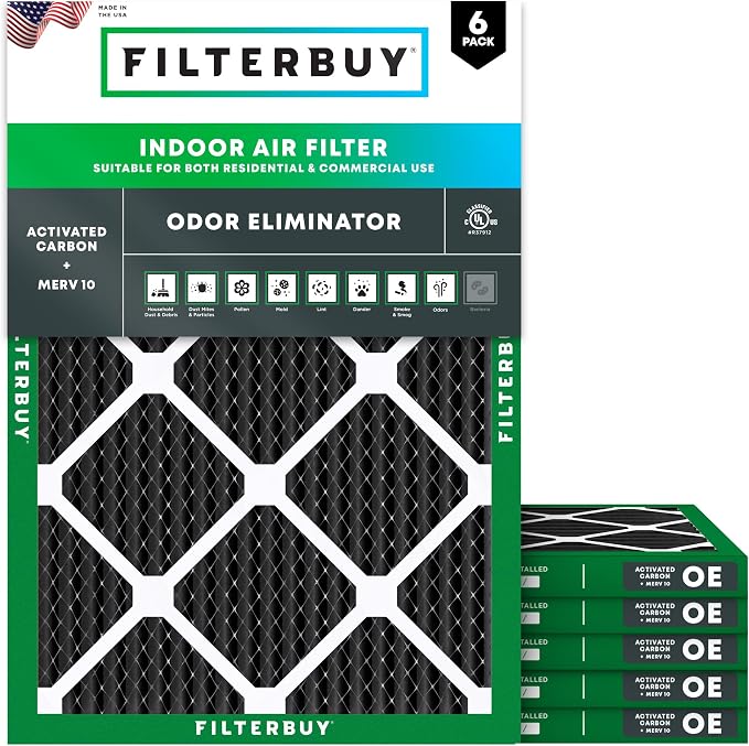 Filterbuy 14x18x1 Air Filter MERV 10 Odor & Allergy Defense by Filterbuy