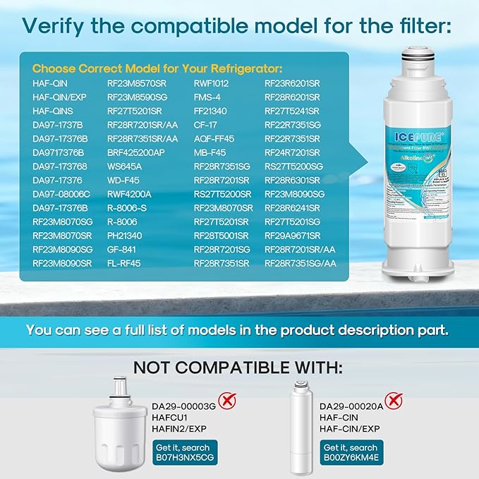 ICEPURE Alkaline DA97-17376B Refrigerator Water Filter Replacement - Image 2